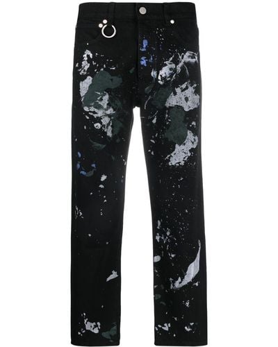 Etudes Studio Paint-splattered Straight-leg Jeans - Black