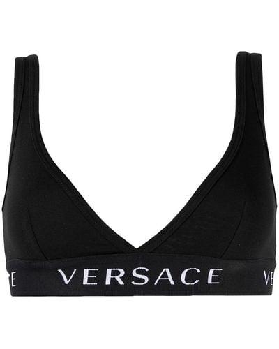 Versace Logo-print Bra - Black
