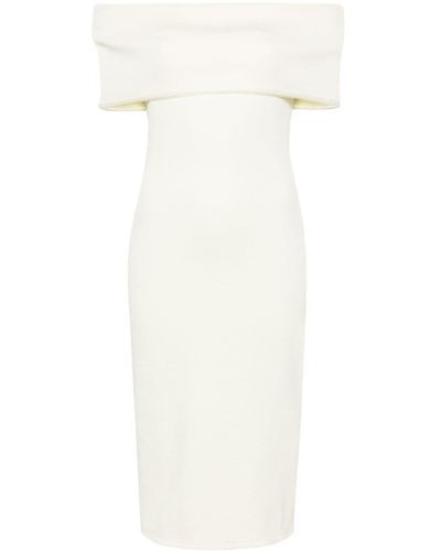 Bottega Veneta Off-shoulder textured midi dress - Weiß