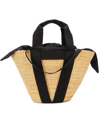 Muuñ Bolso shopper tipo cesta con paneles - Negro