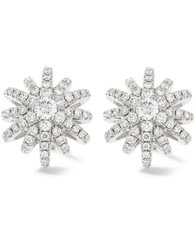 David Yurman 18kt White Gold Starburst Diamond Earrings