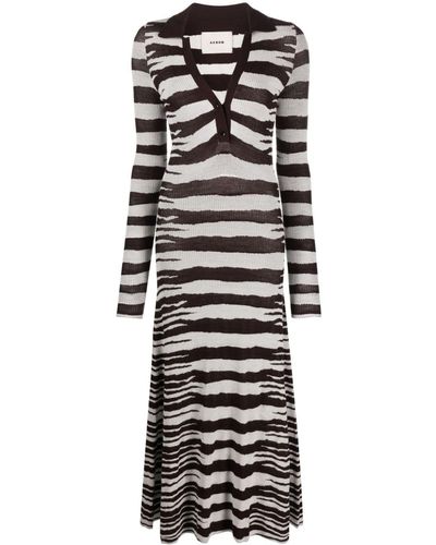 Aeron Heath Striped Maxi Dress - Black