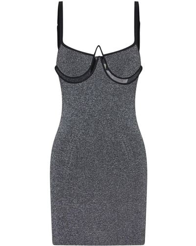 Dion Lee Bustier-style Knitted Minidress - Gray