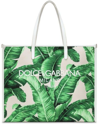 Dolce & Gabbana Borsa tote Shopping con stampa grafica - Verde