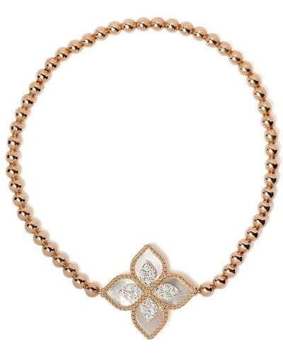 Roberto Coin Bracelet Princess Flower en or rose 18ct orné de diamants
