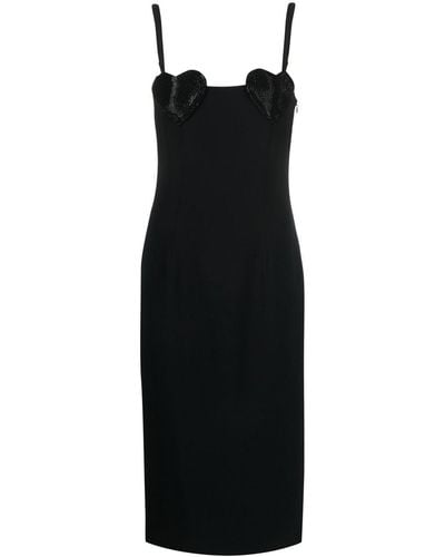 Blumarine Floral Appliqué Mini Dress - Women's - Polyester/elastane - Black