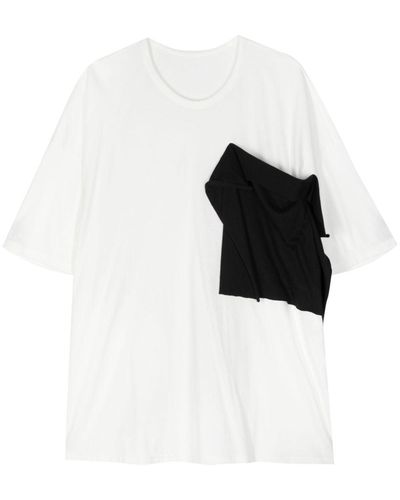 Y's Yohji Yamamoto Flap-pocket Cotton T-shirt - Black