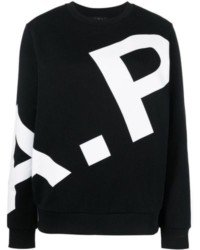 A.P.C. ロゴ スウェットシャツ - ブラック