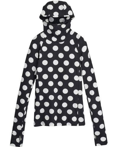 Marc Jacobs Spots Hooded Long-sleeve Top - White