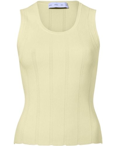 Proenza Schouler Perry Compact Pointelle Rib Knitted Top - Yellow