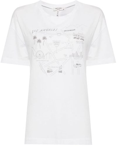 Rag & Bone T-Shirt mit grafischem Print - Weiß