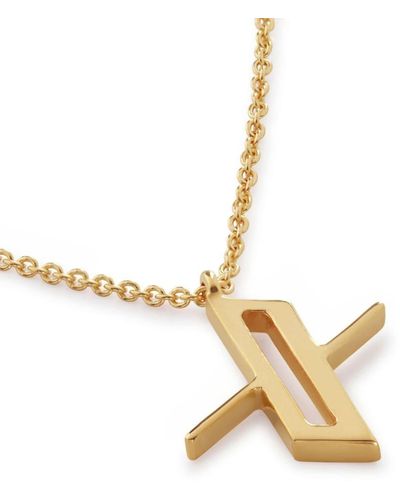 Monica Vinader 18kt Gold Vermeil Alphabet X Necklace - Metallic