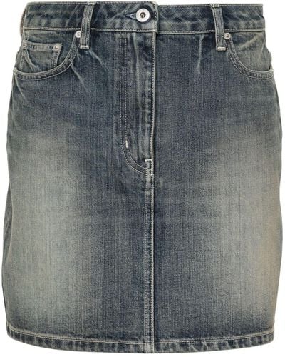 KENZO Minifalda con logo bordado - Gris
