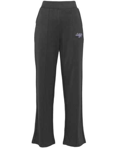 Chocoolate Logo-embroidery Flared Track Trousers - Grey