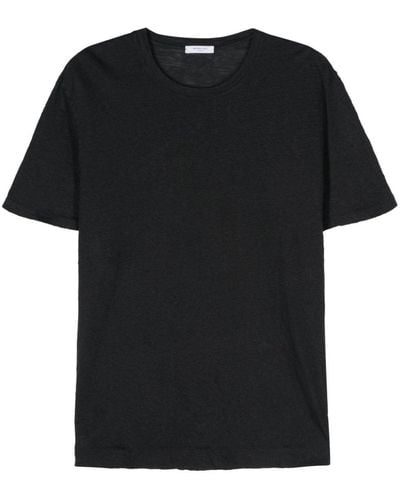 Boglioli Linnen Jersey T-shirt - Zwart