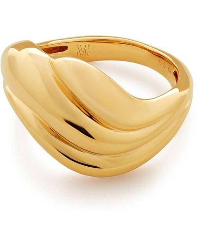 Monica Vinader Anillo Swirl grueso - Metálico