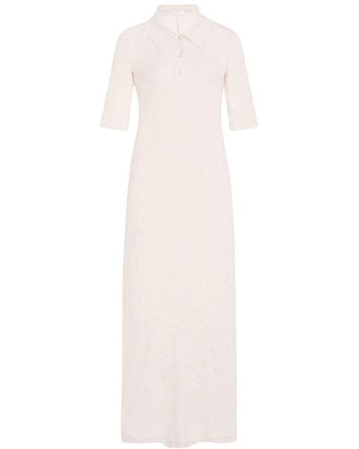 Rosetta Getty Short-sleeve Maxi Polo Dress - White