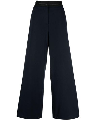 Liu Jo Pantalon palazzo à design stretch - Bleu