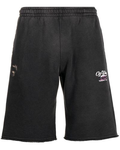 Off-White c/o Virgil Abloh Wave Off Cotton Track Shorts - Black