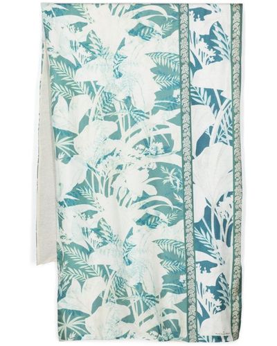 Pierre Louis Mascia Aloesta floral-print silk scarf - Blu