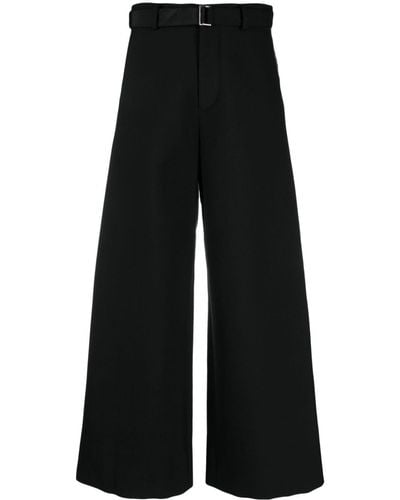 Sacai Belted Wide-leg Pants - Black