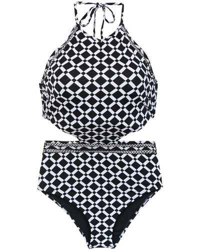 Amir Slama printed swimsuit - Black