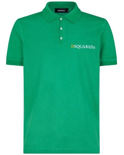 DSquared² Logo-print Cotton Polo Shirt - Green