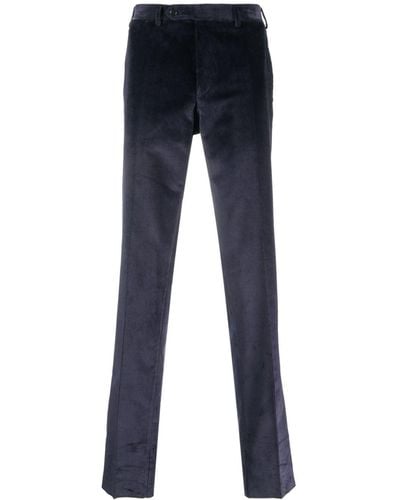 Canali Corduroy Straight-leg Trousers - Blue