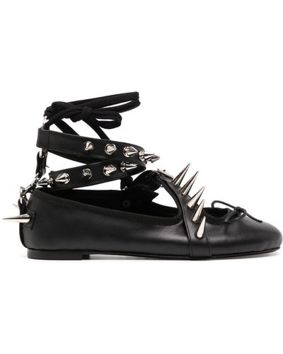 OTTOLINGER Spike Stud Ballerina Shoes - Black
