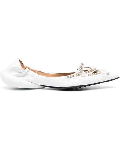 13 09 SR Crystal-embellished Sandals - White