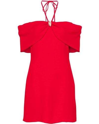 Blumarine Off-shoulder Crepe Mini Dress - Red