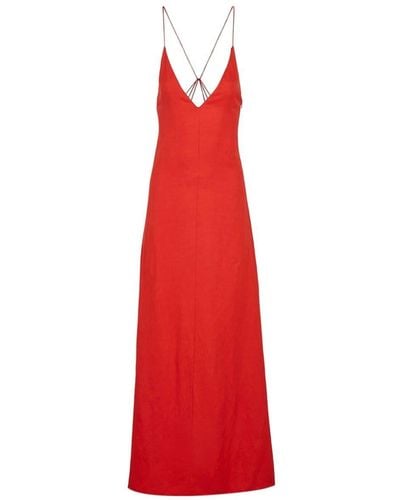 Twp Josephine Linen Maxi Dress - Red