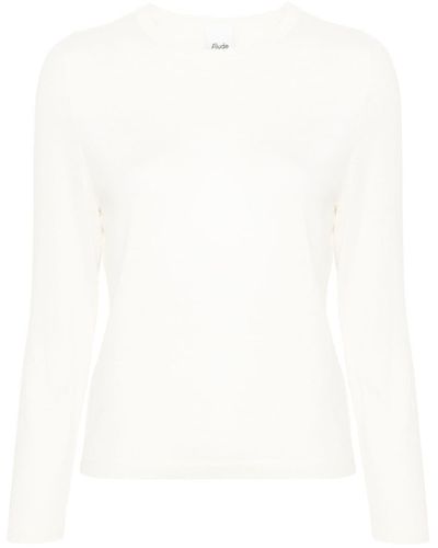 Allude Pull fin en laine vierge - Blanc