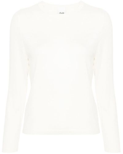 Allude Fine-knit Virgin Wool Jumper - White