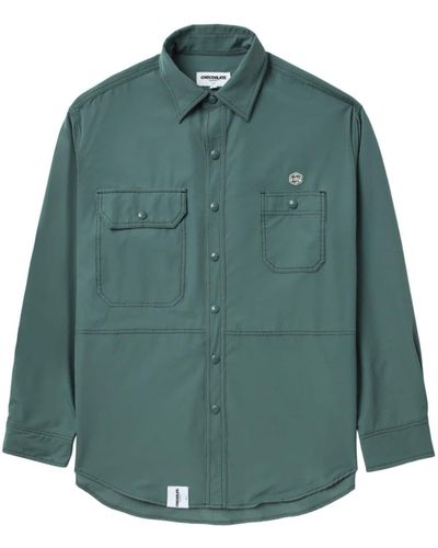 Chocoolate Logo-patch Long-sleeves Shirt - Green