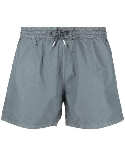 Boglioli Drawstring-waistband Cotton Swim Shorts - Blue