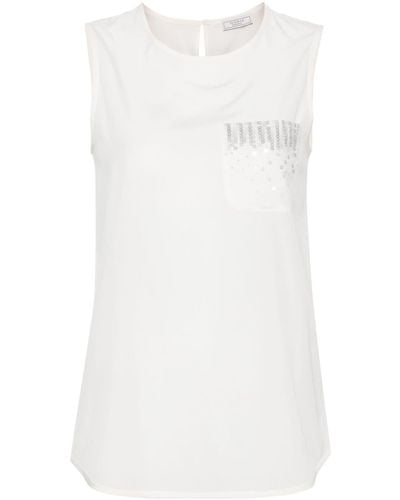 Peserico Sequin-embellished Top - White