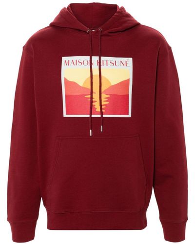 Maison Kitsuné Sunset Postcard cotton hoodie - Rot