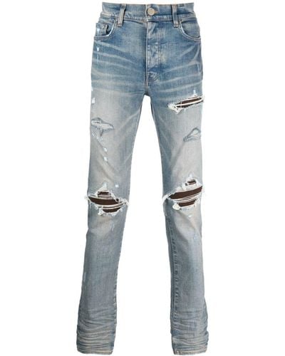 Amiri Slim-Fit-Jeans im Distressed-Look - Blau