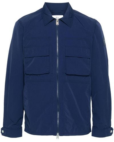 Woolrich Leichte Jacke mit Knitteroptik - Blau