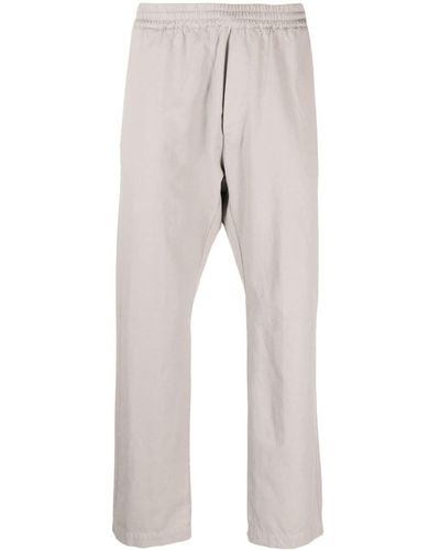 Barena Straight-leg Cotton-linen Pants - Gray