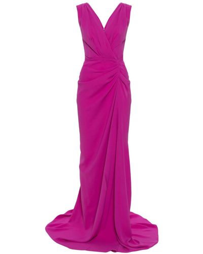 Rhea Costa Saara Sleeveless Crepe Gown - Pink