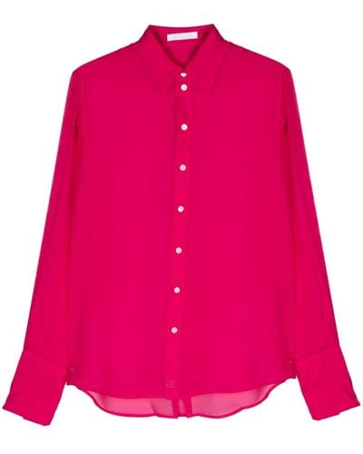 Helmut Lang Camisa semitranslúcida de seda - Rosa