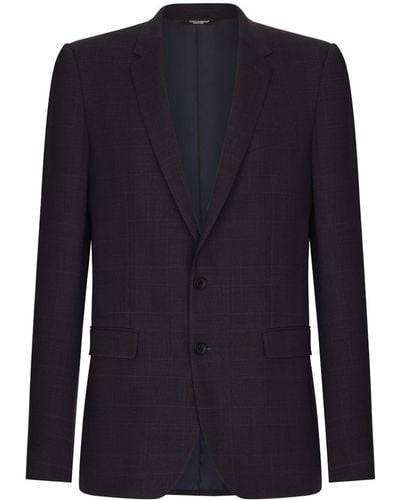 Dolce & Gabbana チェック ツーピース スーツ - ブルー