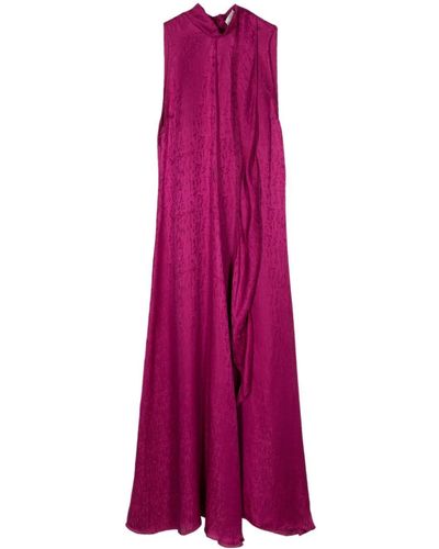 Forte Forte Jacquard Silk-blend Dress - Purple