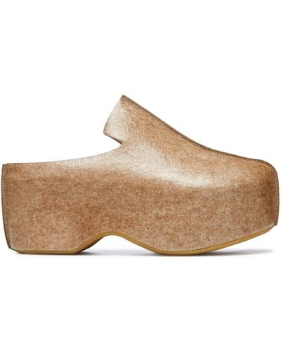 JW Anderson Mules en cuir à plateforme - Marron