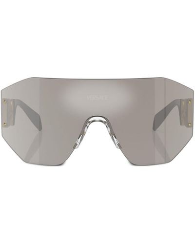 Versace Oversized Shield-frame Sunglasses - Gray