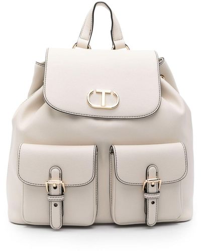 Twin Set Logo-plaque Backpack - White
