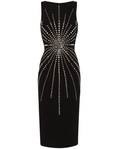 Nissa Studded Sleeveless Midi Dress - Black