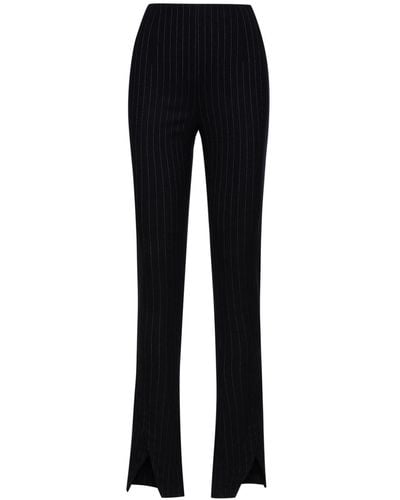 Oscar de la Renta Vertical-stripe Wool Trousers - Blue